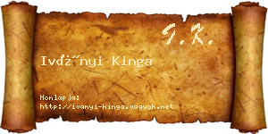 Iványi Kinga névjegykártya