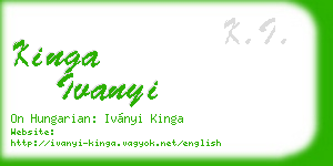 kinga ivanyi business card